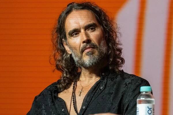 Russell Brand at a conference on July 26, 2024.