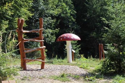 Sportovně naučná stezka, která je v lesoparku za Střední rybářskou školou ve Vodňanech, se rozrůstá o nové prvky. Doplní původní prolézačky a obří houby.