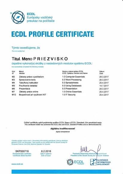 ECDL Certifikat