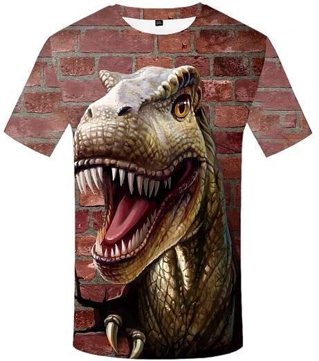 Pánské tričko s 3D potiskem - Dinosaurus XXL