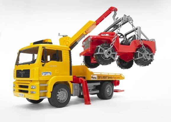 Bruder 02750 – Odtahovka MAN TGA s Jeepem Wrangler