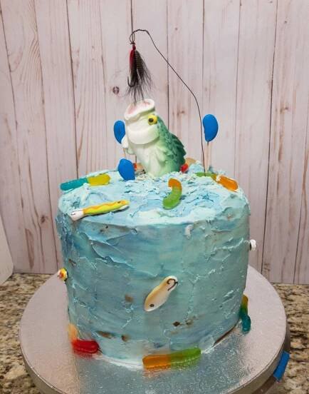 Fishing themed cake