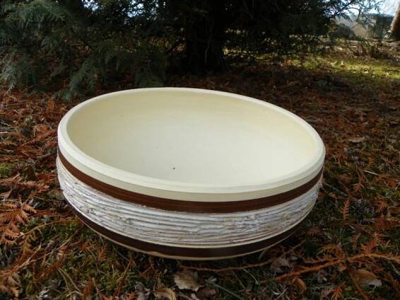 Žardinka keramická rytá. 34cm.