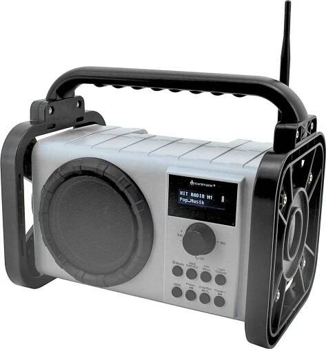 Soundmaster DAB80SG Rádio pro staveniště s DAB+ FM Bluetooth a Li-Ion baterií IP44 odolné proti prachu a stříkající vodě