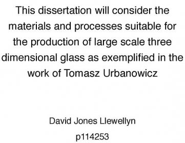 Dissertation on the glass work of Tomasz Urbanowicz, David Jones Llewellyn | Archiglass by Urbanowicz | Architectural Glass