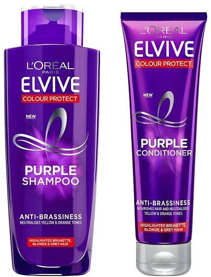 L'Oréal Paris Elvive Colour Protect Anti-Brassiness Purple Shampoo and Conditioner Set