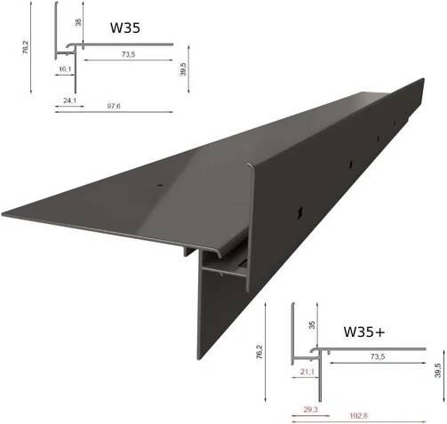 Renoplast hliníkový okapový profil W35+ ventilační podlaha, Obrázek produktu 