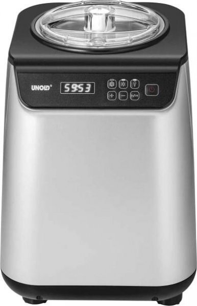 Unold 48825, Kompresorový zmrzlinovač, 1,2 l, 1 misky/misek, Černá, Stříbrná, 30 min, LCD