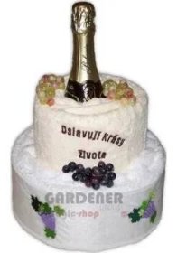Textilní dort víno se šampaňským