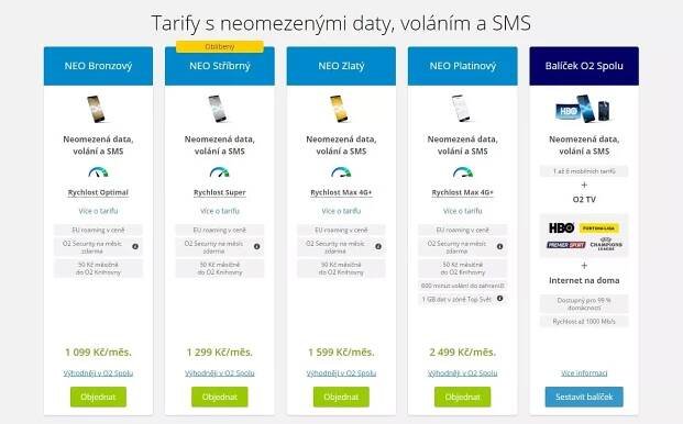 o2 neomezena data tarify