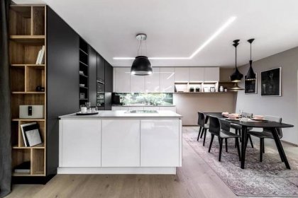Kuchyně na míru White/Black Evermatt | Sykora.eu