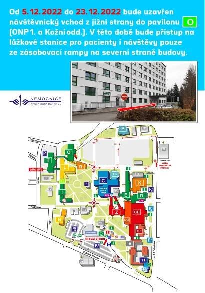 Změna vstupu do pavilonu | Nemocnice České Budějovice a.s.