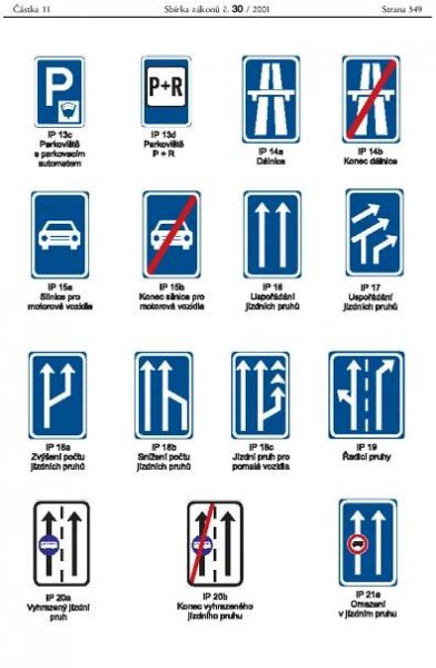 Současně používané dopravní značení