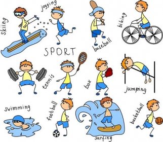 Kreslený sportovní ikona — Ilustrace