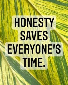 HONESTY SAVES EVERYONE'S TIME.