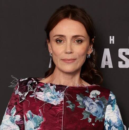 Keeley Hawes makes rare red carpet appearance in 'painted' dress ahead of 'badass' thriller series