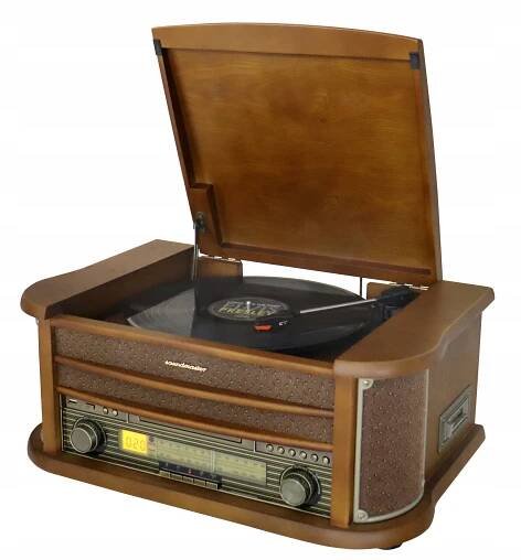 RETRO gramofon Soundmaster Č.560 CD kazeta MP3 USB RÁDIO FM Bluetooth AUX
