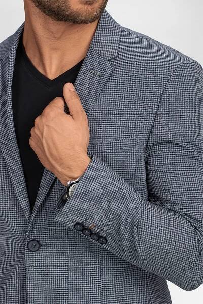 Pánské sako TAILORED ROVERETO, šedé s károvaným vzorem | BandiVamos.cz 