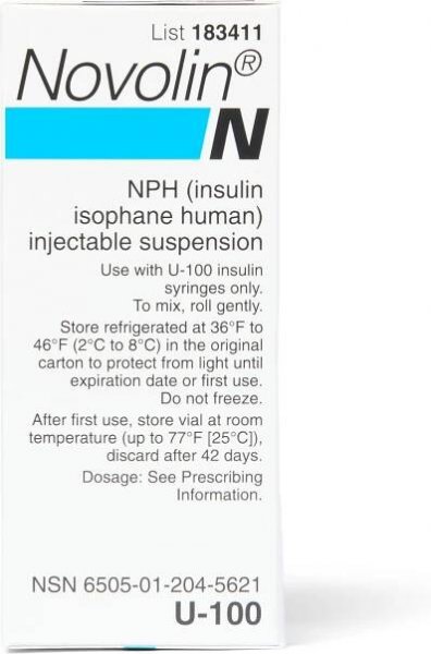 NOVOLIN N (insulin isophane human) injectable suspension, U-100, 10-mL - Easy Refills | Chewy Rx