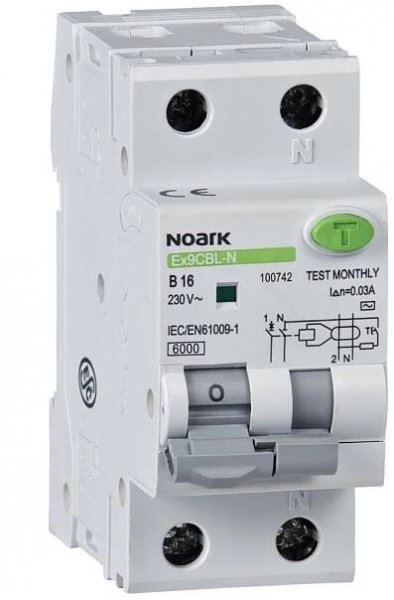 Noark 107622 Ex9BL-N 1P+N B16 30mA