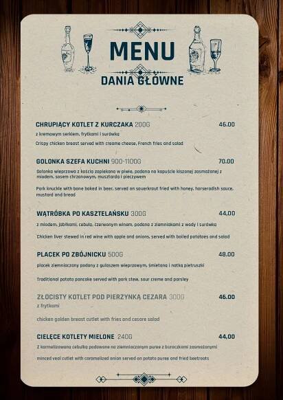 Menu - Gospoda Gdańsk