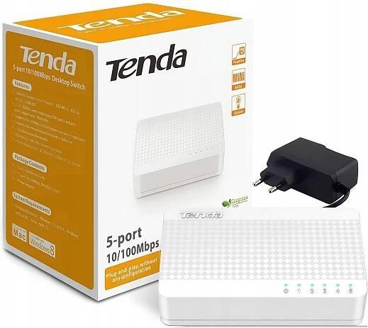 SWITCH 5-PORTOVÝ LAN RJ45 ROZDĚLOVAČ PŘEPÍNAČ ETHERNET 10/100Mb/s
