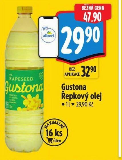 GUSTONA ŘEPKOVÝ OLEJ