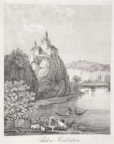 Kriebstein, Medau, litografie, (1850) - Staré mapy a veduty