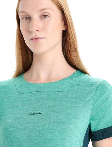 Icebreaker Wmns ZoneKnit SS Tee, Fresh Heather/Green Glory - dámské tričko - PandaOutdoor.cz