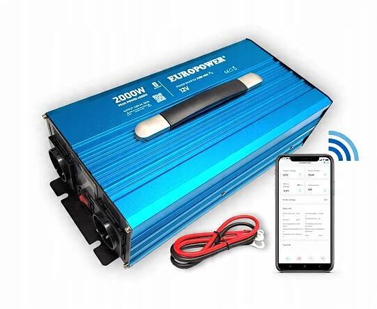 12V 230V 2000W MĚNIČ NAPĚTÍ NAPĚTÍ DC/AC INVERTOR ČISTÝ SINUS BLUETOOTH
