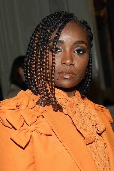 Kiki Layne with a box braid bob