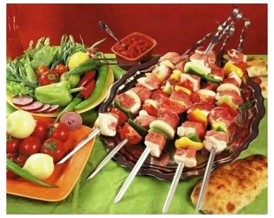 Jehla na špíz nebo šašlik 6 ks (58x0,7 cm) Skvělá na ražniči, špízy, šašlik - Bilimarket.cz