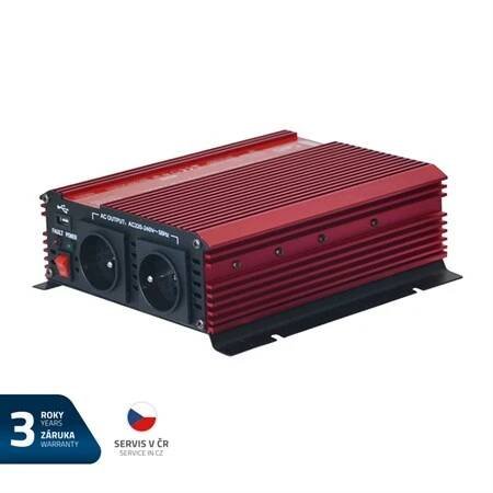 Měnič napětí GETI GPI 1012 12V/230V 1000W USB