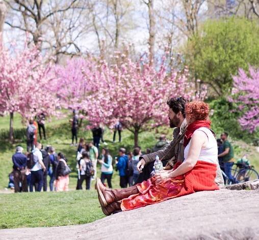 People happy and enjoying the park