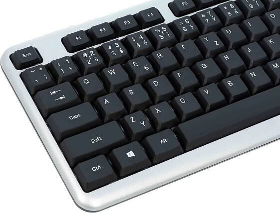 C-TECH KB-102 USB slim, stříbrno-černá - CZ/SK