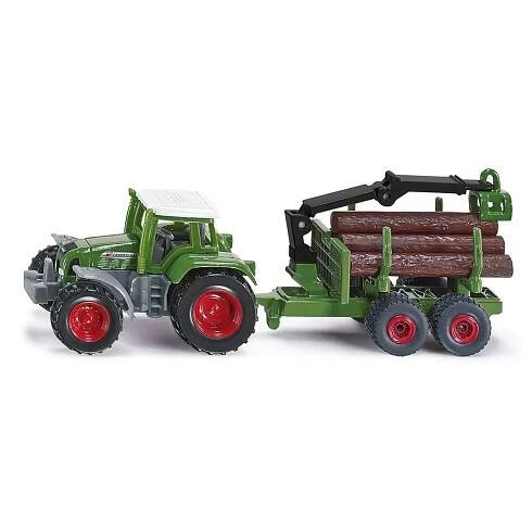 SIKU Kovový model Traktor Fendt s přívěsem na kulatinu