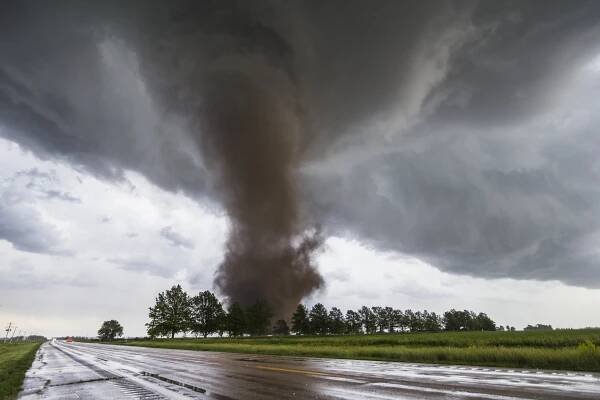 The wrath of nature. Tornado in Arizona USA. Photo from the event center. Hurricane.