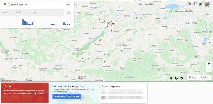 Mapy Google nabízejí celou řadu funkcí – mimo jiné například ukládání historie polohy. Zájemci, kteří si tuto možnost aktivují, pak mohou na stránce Časová osa sledovat v mapových podkladech svou pozici v průběhu času. To ale nyní některým uživatelům nefunguje.