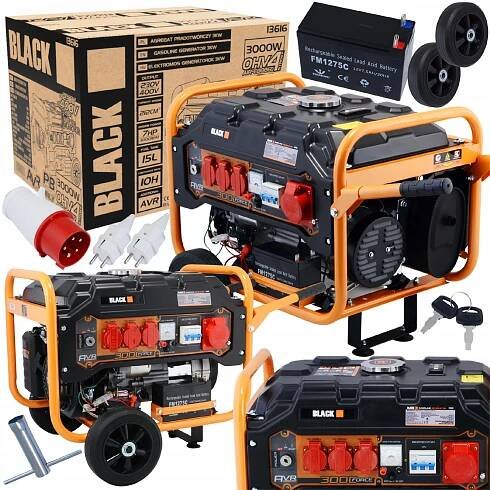 GENERÁTOR 3000W AVR 7HP EL -START MEZI 230/400V BLACK