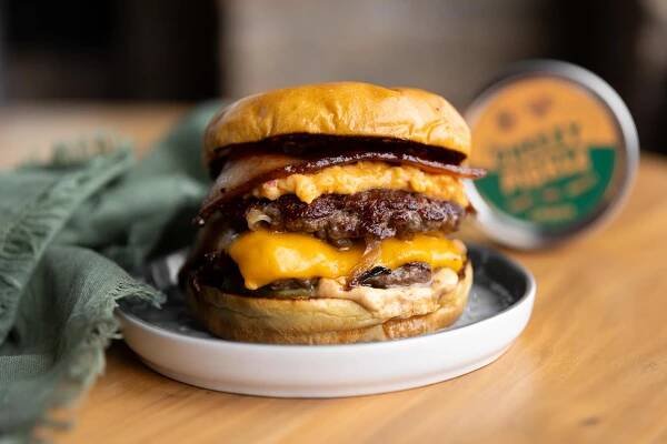 Burger on Plate