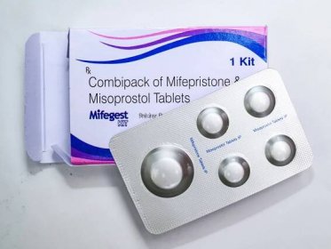 PHOTO: In this Oct. 18, 2023 file photo, a Box of Mifepristone pills is shown at a pharmacy in Tehatta, India.