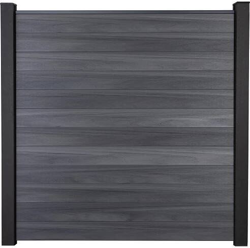 GroJaSolid Plotový panel bez sloupků čtvercový Stone Grey 180 x 180 cm