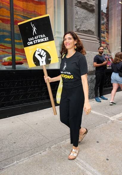 Laura Gomez at SAG-AFTRA Strike in New York