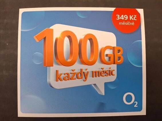 SIM O2 100GB NA 30 DNÍ ZA 349KČ