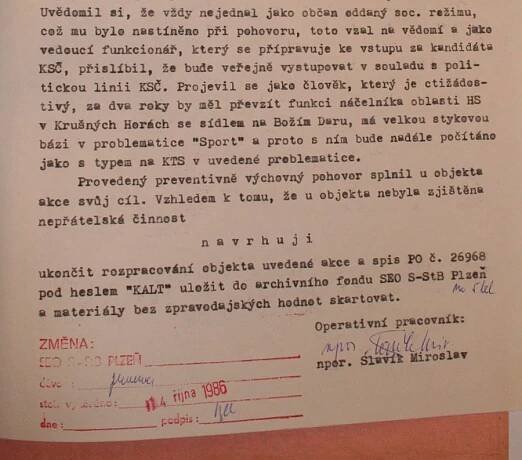 Náčelník horské služby Rudolf Chlad ve spisu StB