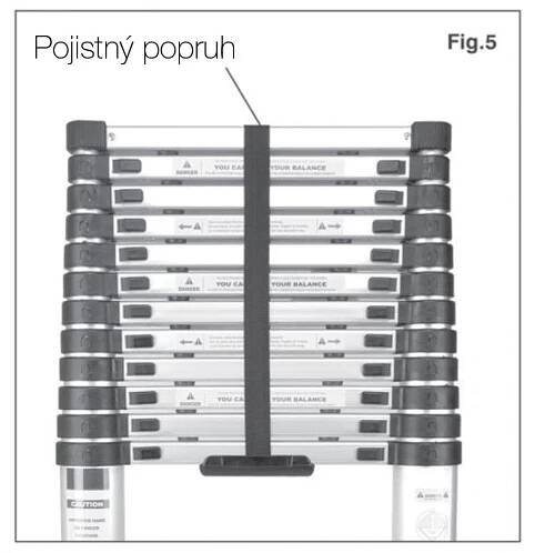 G21 GA-TZ12 6390452 Žebřík teleskopický 3,8m, 14 příček
