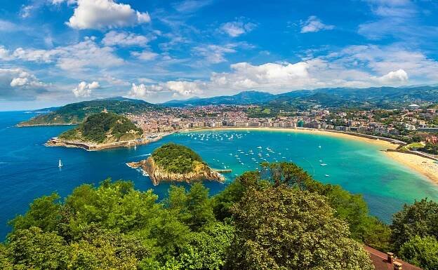 Panoramic view of San Sebastian, Spain.