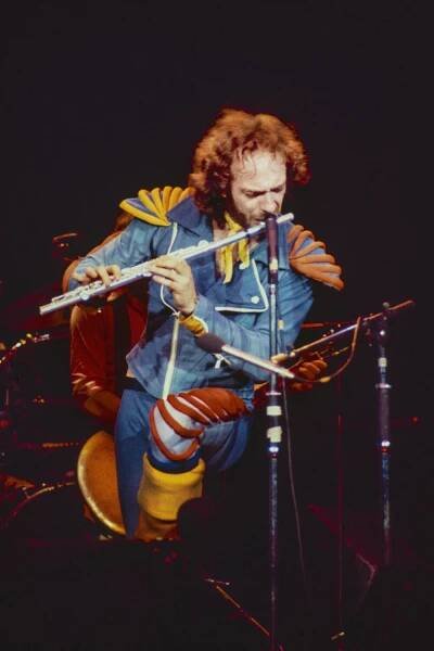  Ian Anderson of Jethro Tull performs at the Oakland Coliseum Aug. 18, 1976. 