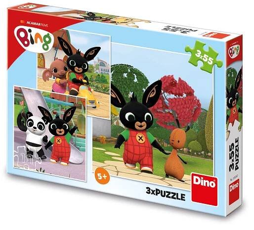 Dino Puzzle Bing si hraje 3x55 dílků ~ 1