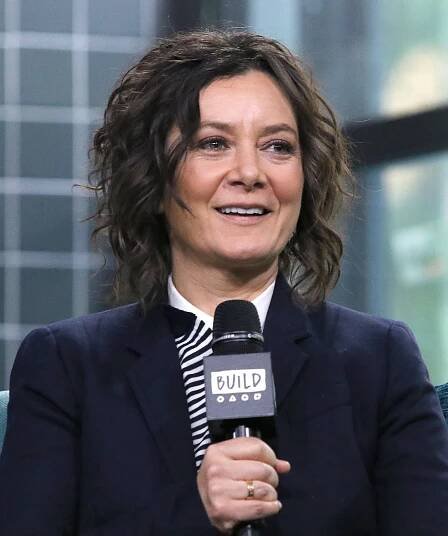 Sara Gilbert participating in the Build Series to discuss "The Conners" in New York City on September 18, 2019 | Source: Getty Images